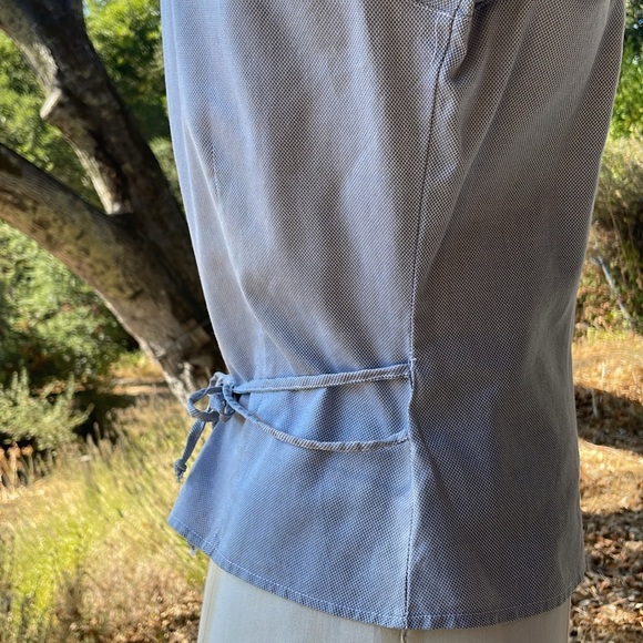 Anne Fontaine Paris true wrap dress shirt, gray with white collar & cuffs Size 3 - Picture 8 of 15